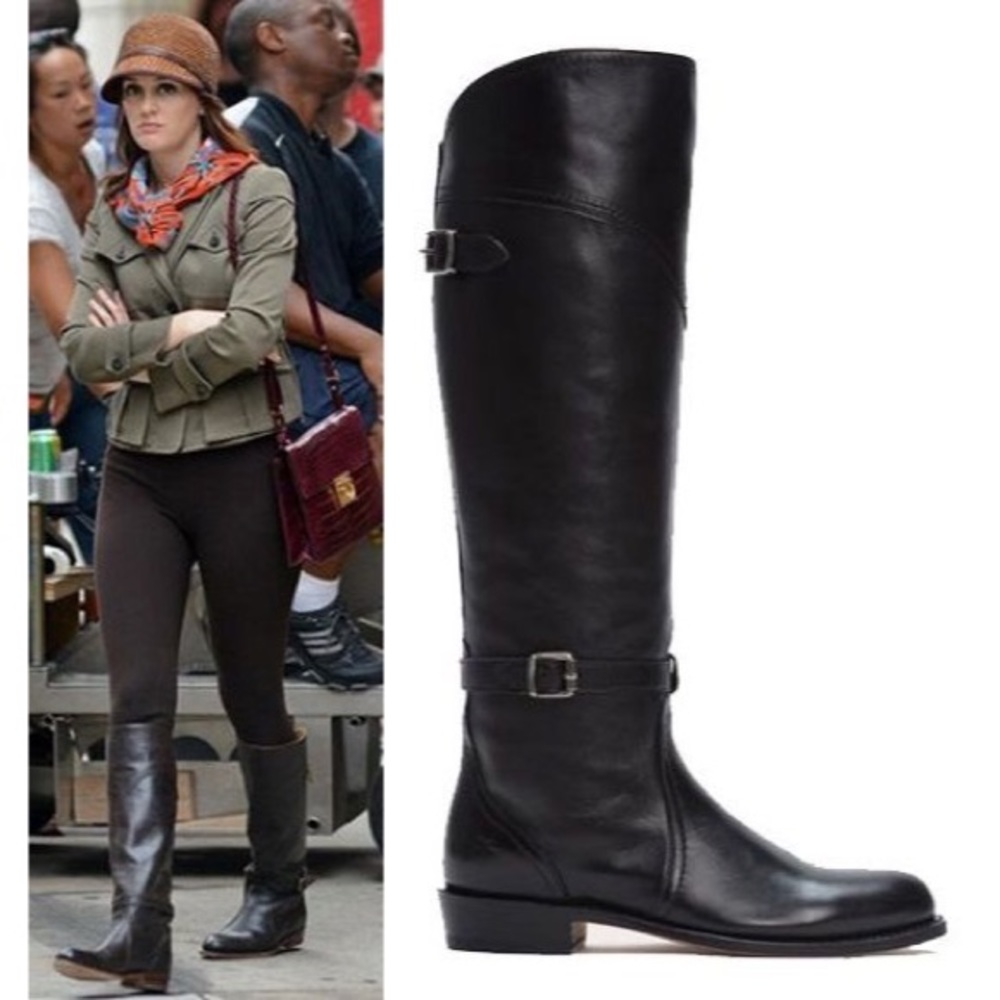 Frye Black Leather Riding Boots